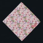 Garden Flowers Pattern Personalised Pet Name Pet Bandana<br><div class="desc">A pretty floral pattern,  personalised with your pet's name. Decorated with girly pink and purple pastel watercolors,  this bandanna will look stunning on your pet. Treat yourself to a matching scarf,  with your own name!</div>