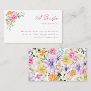 Garden Flowers Share the Recipe Bridal Shower Enclosure Card