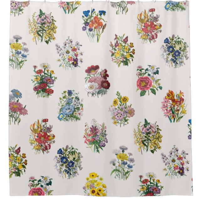 Garden flowers shower curtain (Front)