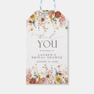 Garden Flowers Watercolor Bridal Shower Personal Gift Tags
