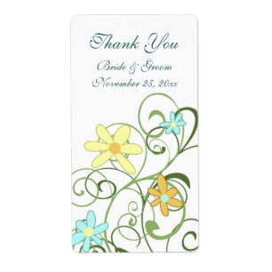 Garden Flowers Wedding Labels