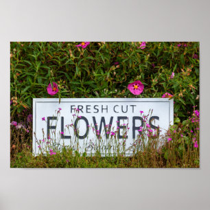 Garden flowers with fresh cut flower sign 0711
