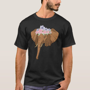 Garden Flowers Zoo Animal Africa Safari Elephant T-Shirt
