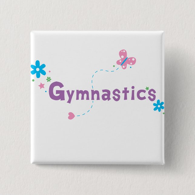 Garden Flutter Gymnastics 15 Cm Square Badge (Front)