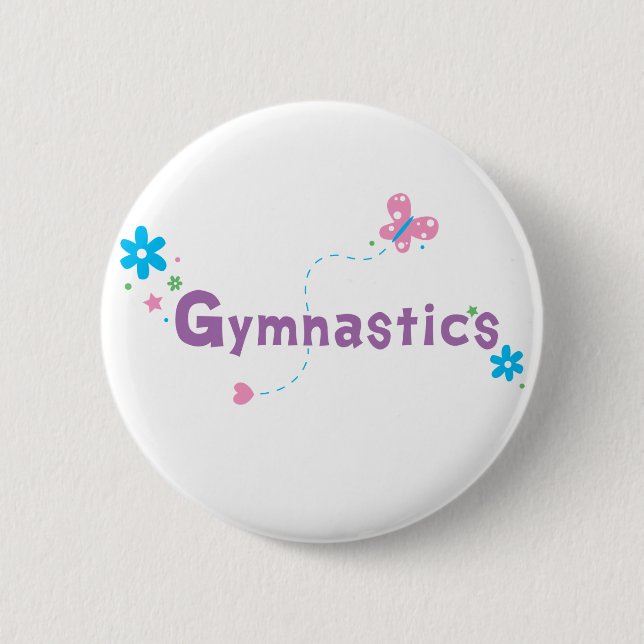 Garden Flutter Gymnastics 6 Cm Round Badge (Front)