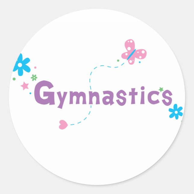 Garden Flutter Gymnastics Classic Round Sticker (Front)