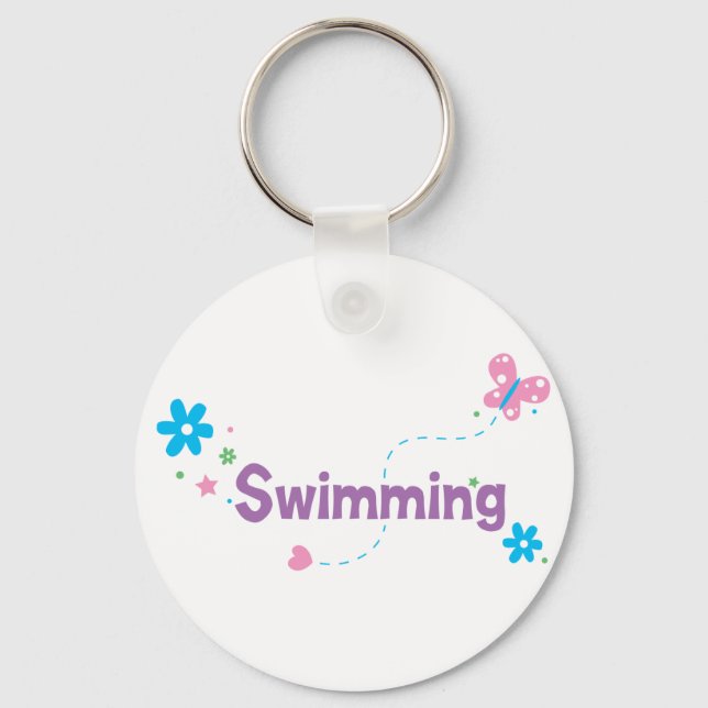 Garden Flutter Swimming Key Ring (Front)