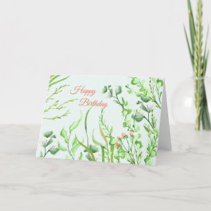 Garden Foliage Birthday Card