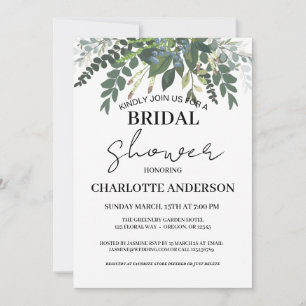 Garden Foliage Nature Greenery Bridal Shower  Invitation