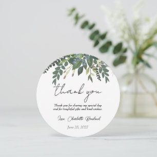 Garden Foliage Nature Greenery Bridal Shower Thank You Card