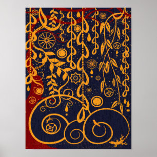 Garden for Gustav Art Nouveau Abstract Poster