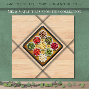 Garden Fresh Culinary Bloom Kitchen Ceramic Tile 