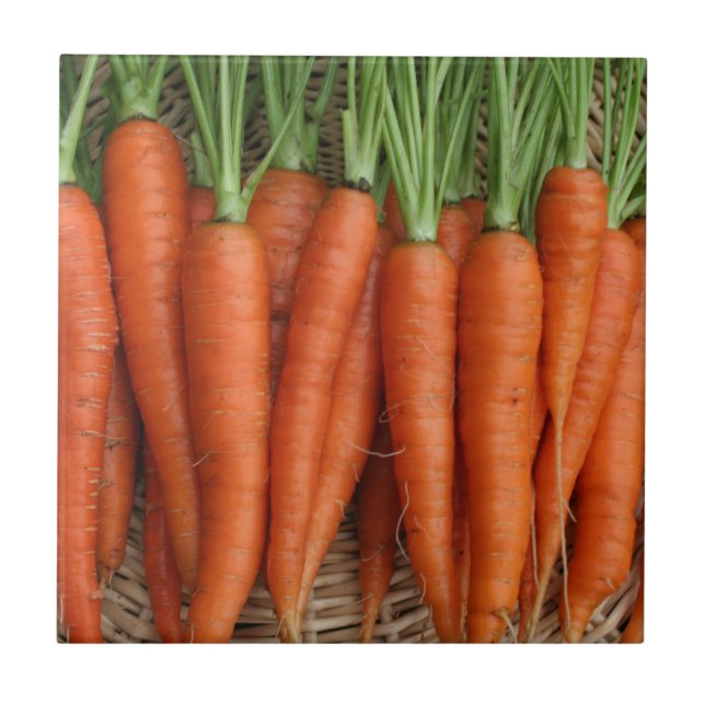 Garden Fresh Heirloom Carrots Ceramic Tile (Front)