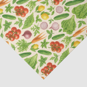 Garden-Fresh Veggies Tissue — Medium   Cream  Paper