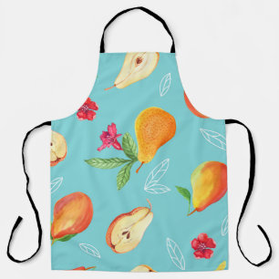 Garden Fruits: Watercolor Blue. Apron