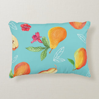 Garden Fruits: Watercolor Blue. Decorative Cushion
