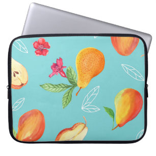 Garden Fruits: Watercolor Blue. Laptop Sleeve