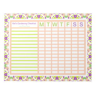 Garden Gardening Growing Weekly Tracker Planner Notepad
