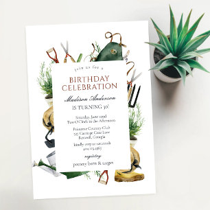 Garden Gardening Tools Birthday Invitation
