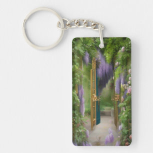 Garden Gate and Wisteria Key Ring