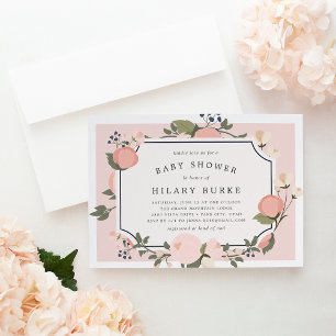 Garden Gate Baby Shower Invitation Blush
