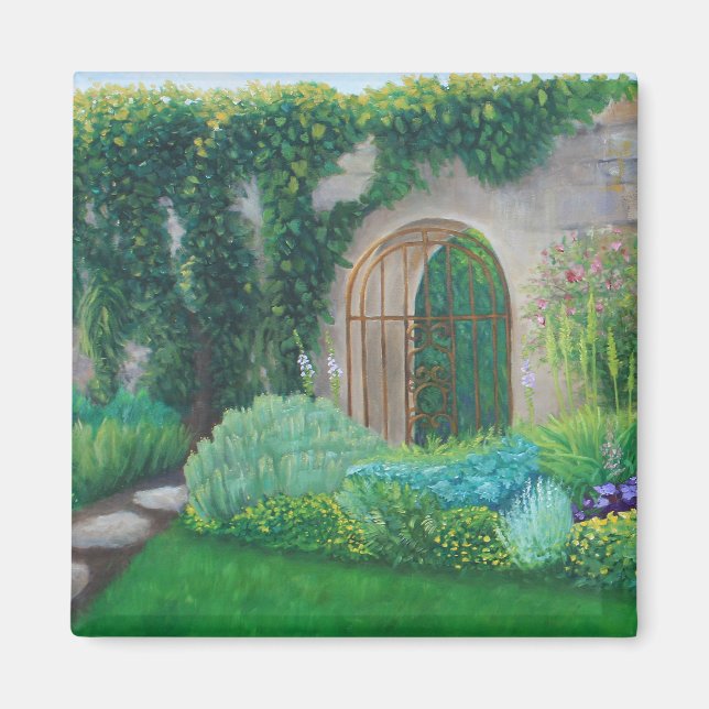 Garden Gate, English Garden—Fridge Magnet (Front)