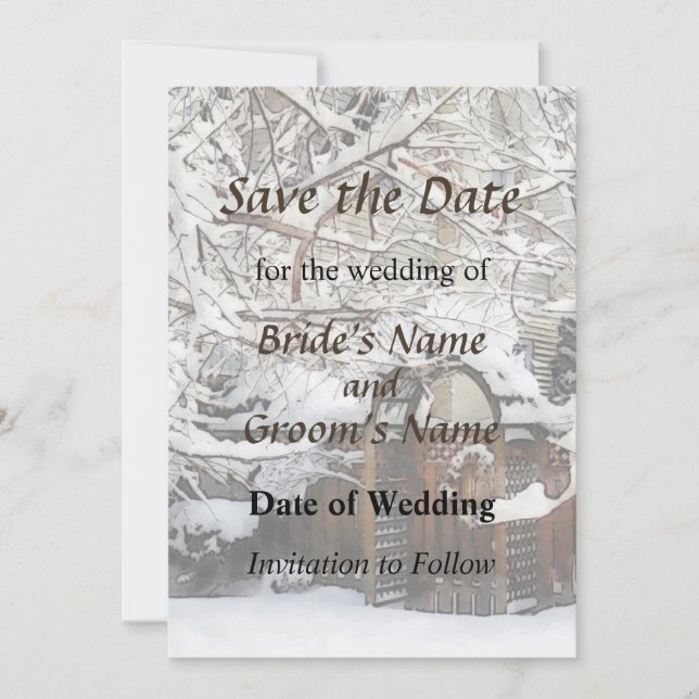 Garden Gate in Winter Save the Date (Front)