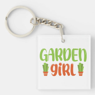 Garden Girl Key Ring
