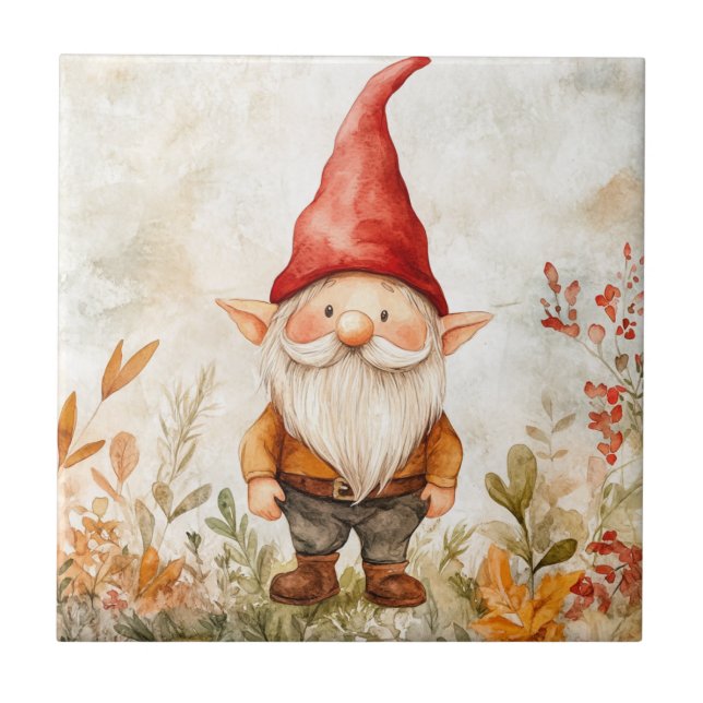 Garden Gnome Ceramic Tile (Front)