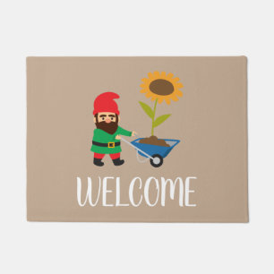 Garden Gnome colourful and fun Doormat
