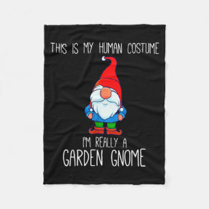 Garden Gnome Costume, Halloween, This Is My Human  Fleece Blanket