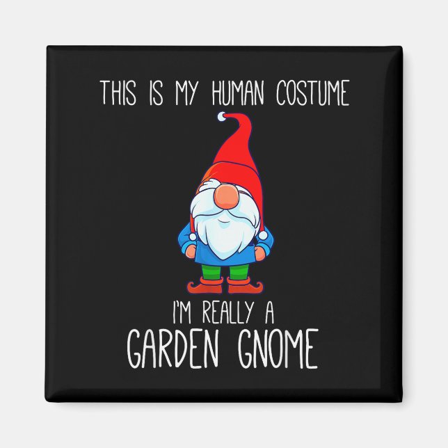 Garden Gnome Costume, Halloween, This Is My Human  Magnet (Front)