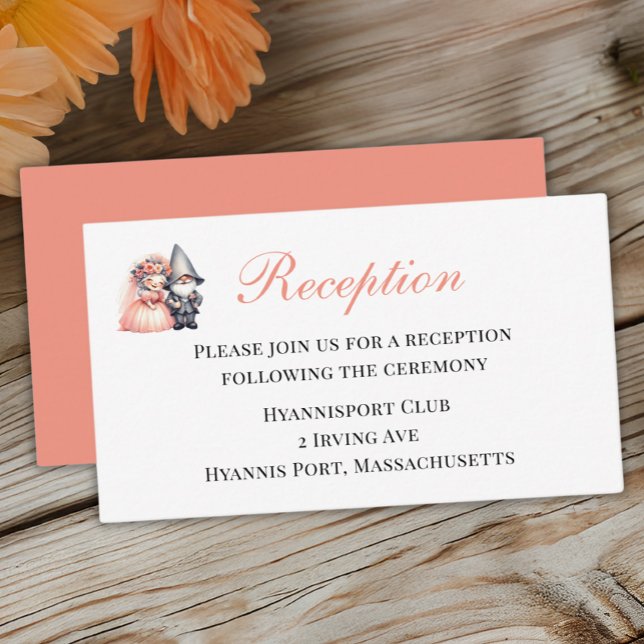 Garden Gnome Garden Woodland Wedding Reception Enclosure Card (Creator Uploaded)