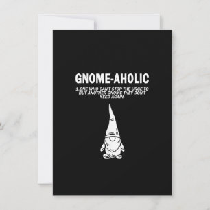 Garden Gnome Lover Gnome-Aholic Funny Definition G Invitation