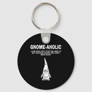 Garden Gnome Lover Gnome-Aholic Funny Definition G Key Ring