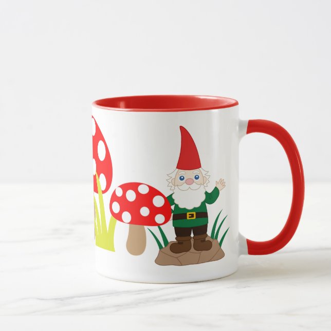 Garden Gnome Mushroom Cup Customise Coffee Mug (Right)