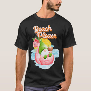 Garden Gnome on the Beach Party Womens Summer T-Shirt