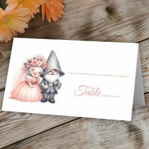 Garden Gnome Orange Summer Rustic Wedding Escort Place Card
