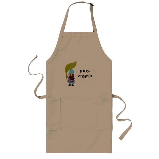 Garden gnome organic slogan gardening long apron (Front)