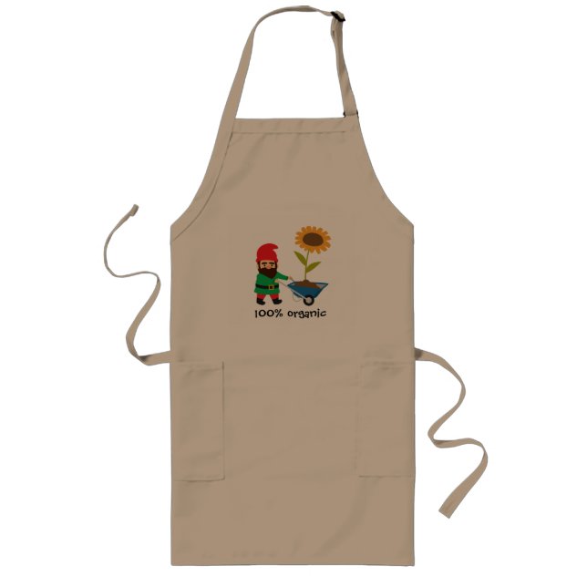 Garden gnome organic slogan gardening long apron (Front)
