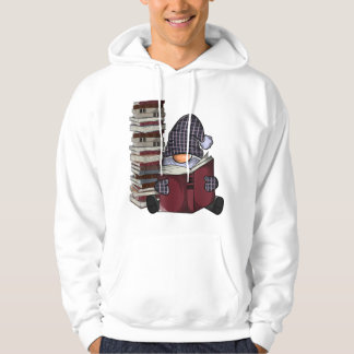 Garden gnome reading books gnomes book lover hoodie