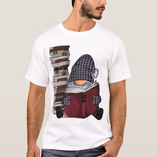Garden gnome reading books gnomes book lover T-Shirt
