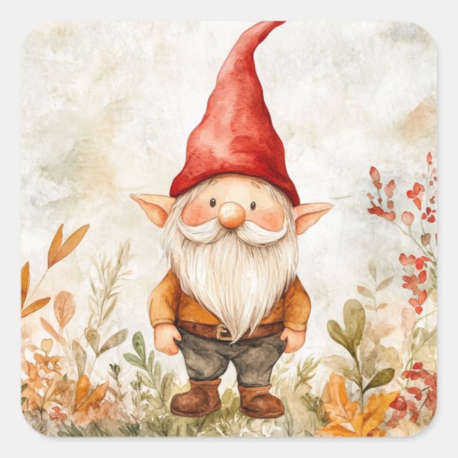 Garden Gnome Square Sticker (Front)