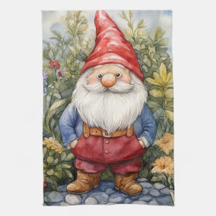 Garden Gnome Tea Towel