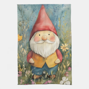Garden Gnome Tea Towel