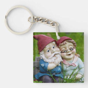 Garden Gnomes Couple Acrylic Keychain