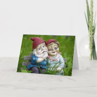 Garden Gnomes Couple Greeting Card
