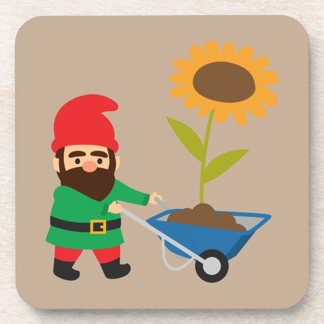 Garden Gnomes cute and colourful Coaster (Front)