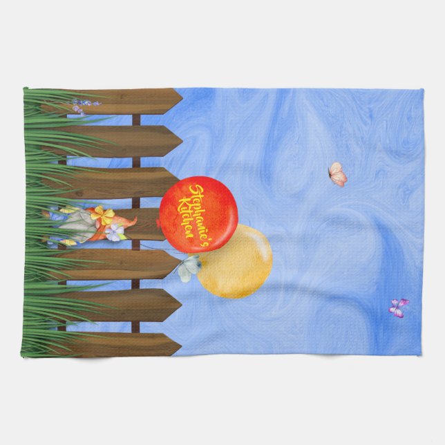 Garden Gnomes, Fun Colourful Kitchen Towels (Horizontal)