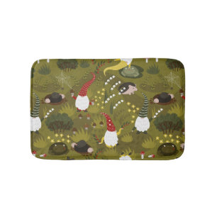 Garden Gnomes: Humourous Flora Fauna. Bath Mat